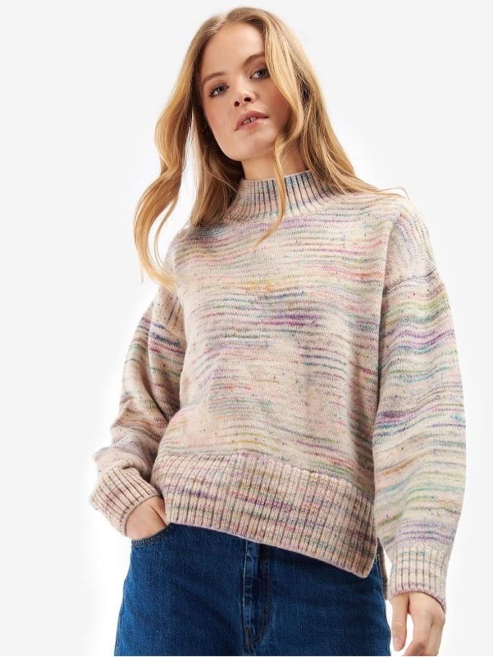 Barbour Bethwin Knit Sweater | Chunky Wool Blend | Funnel Neck | 8